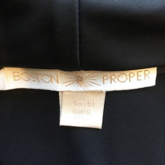 Boston Proper Black Marilyn Drape Crochet Fringe Hem Sleeveless Top 10 - Picture 7 of 9